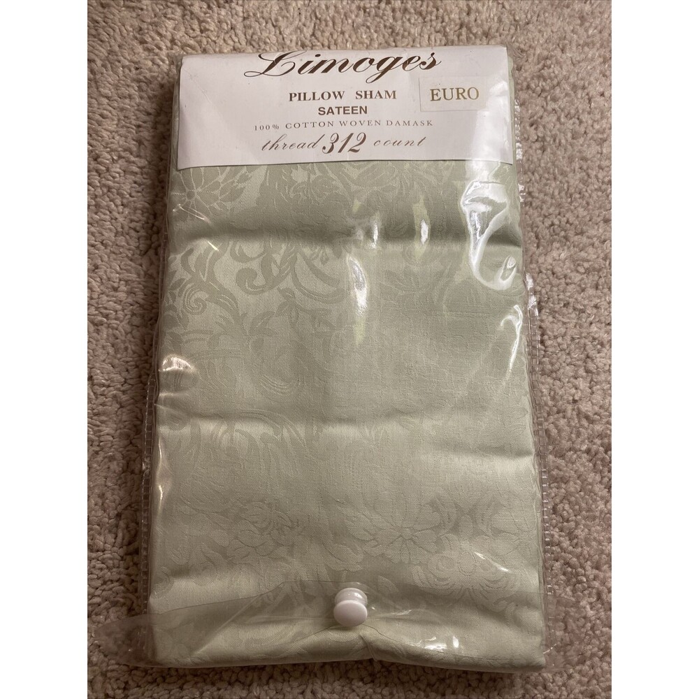 Limoges Sage Green Square Euro Shams Pillow Case New Sateen Thread 312 Count